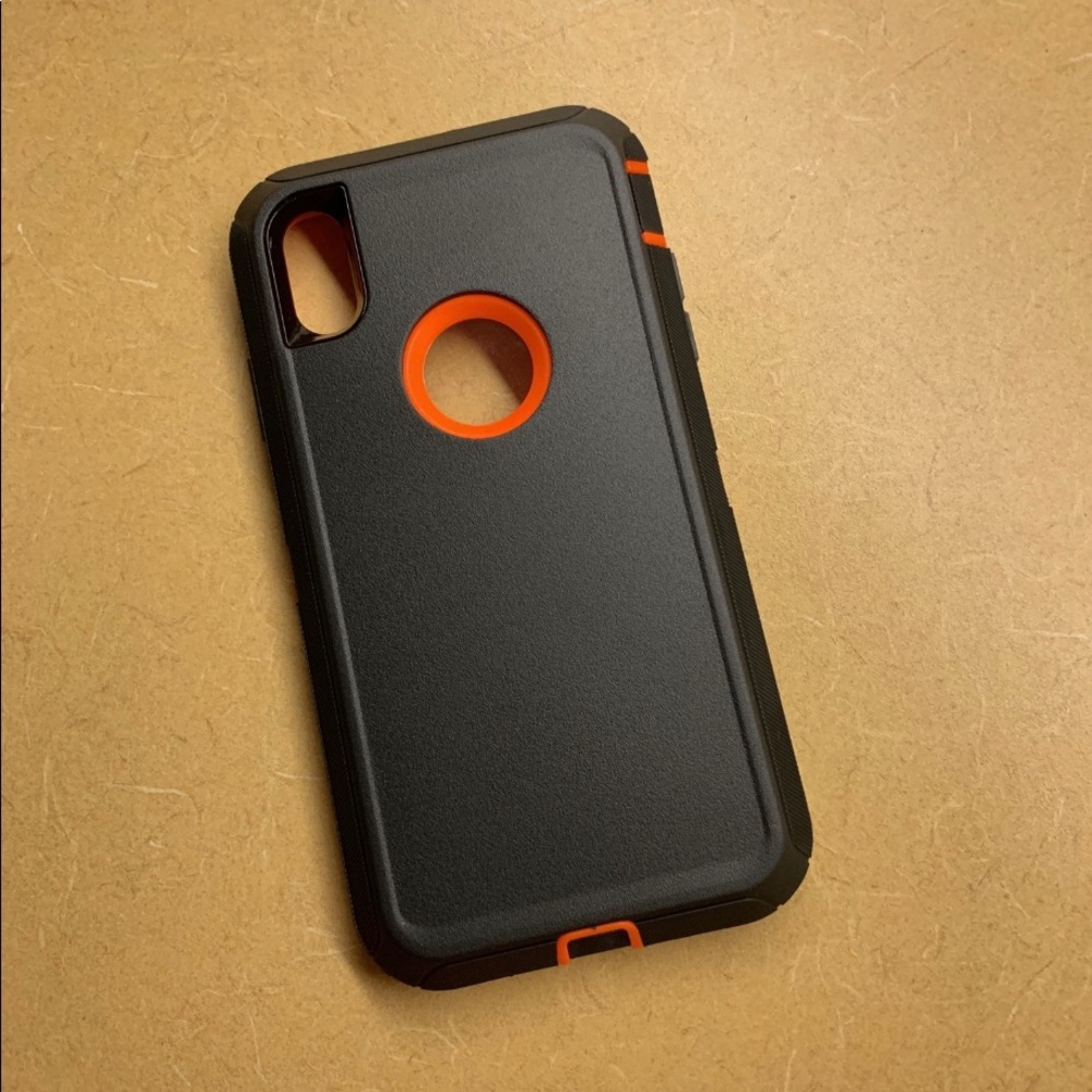 iPhone Xs Max Case (Black & Burnt Orange)